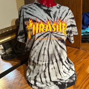 Thrasher Tie-Dye T-Shirt - Black and Gray small